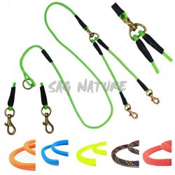 6602004 - GUINZAGLIO IN CORDINO NAUTICO CON DOPPIO TERMINALE E MOSCHETTONI IN OTTONE- VARI COLORI - MISURA 130 CM