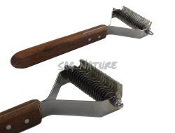 6602005 - CARDATORE CON LAME ACCIAIO INOX - MANICO LEGNO 13 CM - LARGHEZZA TESTA 7 CM - SAG NATURE