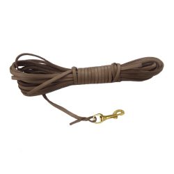 6602010 - LUNGHINA IN CUOI DI PRIMA SCELTA CON GANCIO IN OTTONE - LUGHEZZA 10 METRI - LARGHEZZA CA. 7 MM - SAG NATURE SRL