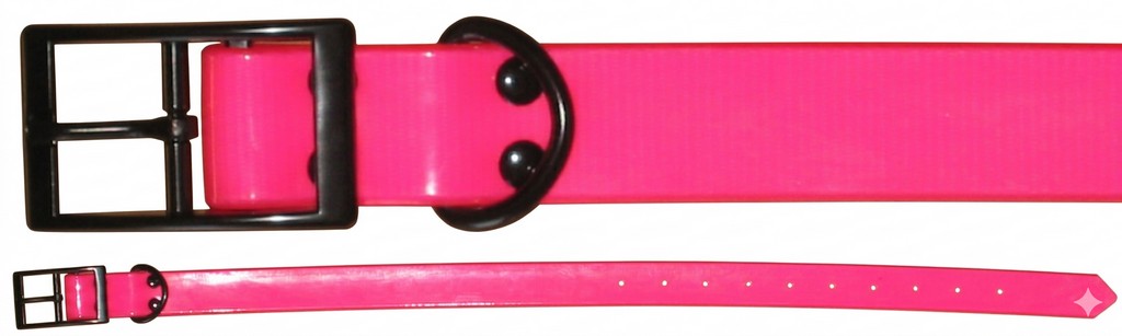 0804058 - COLLARE FUXIA FLUORESCENTE 100% TPU - LUNGHEZZA 60 CM - LARGHEZZA 2.5 CM - SPESSORE 3.0 MM