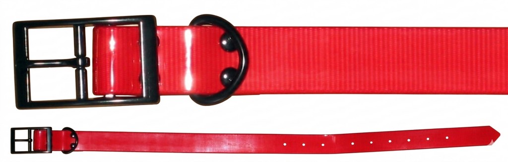 0804059 - COLLARE ROSSO FLUORESCENTE 100% TPU - LUNGHEZZA 60 CM - LARGHEZZA 2.5 CM - SPESSORE 3.0 MM