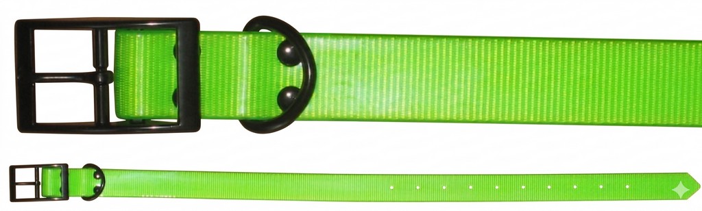 0804063 - COLLARE VERDE FLUORESCENTE 100% TPU - LUNGHEZZA 60 CM - LARGHEZZA 2.5 CM - SPESSORE 3.0 MM