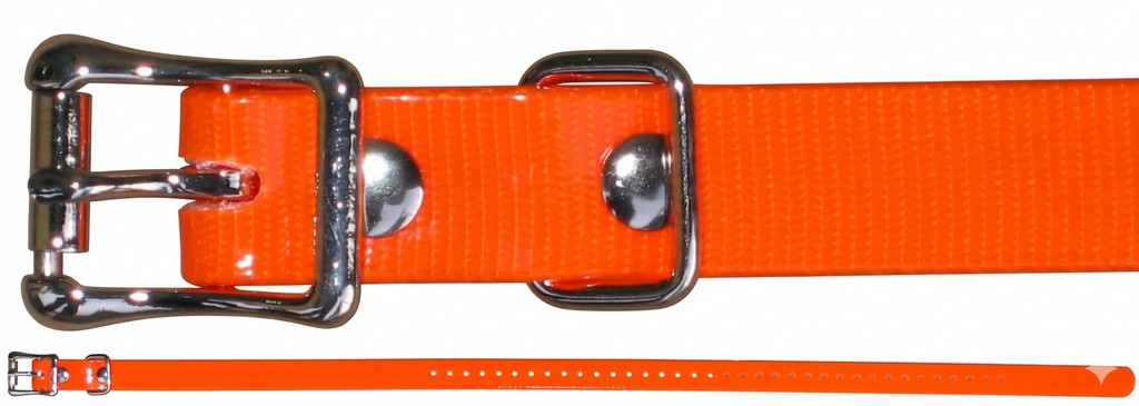 0804066 - COLLARE ARANCIO FLUORESCENTE 100% TPU - LUNGHEZZA 71 CM - LARGHEZZA 1,9 CM - SPESSORE 2,0 MM