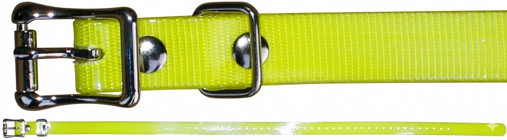 0804068 - COLLARE GIALLO FLUORESCENTE 100% TPU - LUNGHEZZA 71 CM - LARGHEZZA 1,9 CM - SPESSORE 2,0 MM