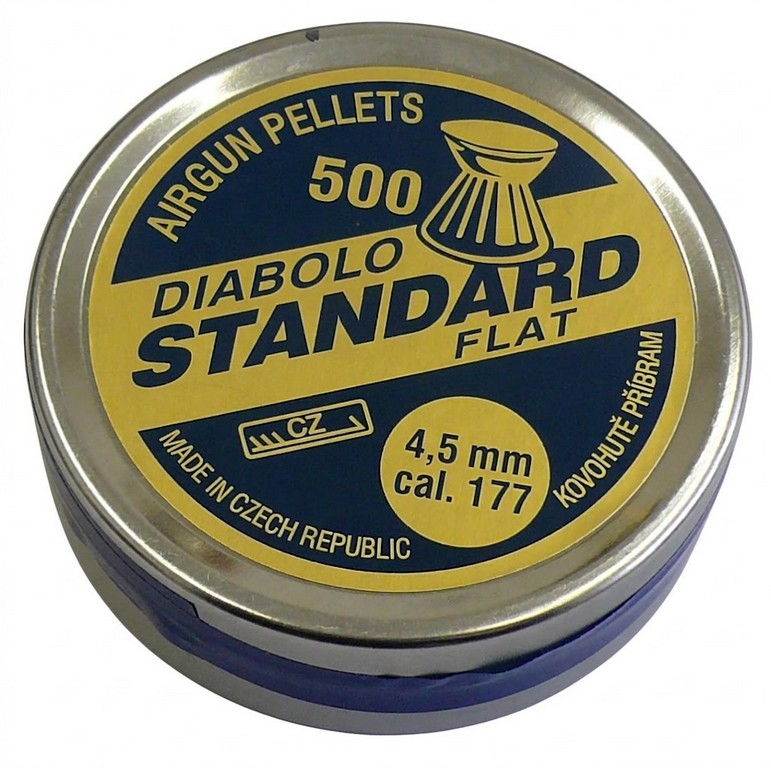 0806180 - PALLINO ARIA COMPRESSA 4,5 MM - 0,53 GR - TESTA PIATTA - DIABOLO STANDARD FLAT - 500 PZ - KOVOHUTE