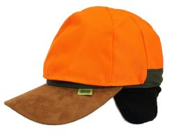 0103030 - CAPPELLO BASEBALL IN MICROFIBRA CON TESTA REVERSIBILE ARANCIO FLUO VISIERA ALCANTARA E PARAORECCHIE - CAPLOW