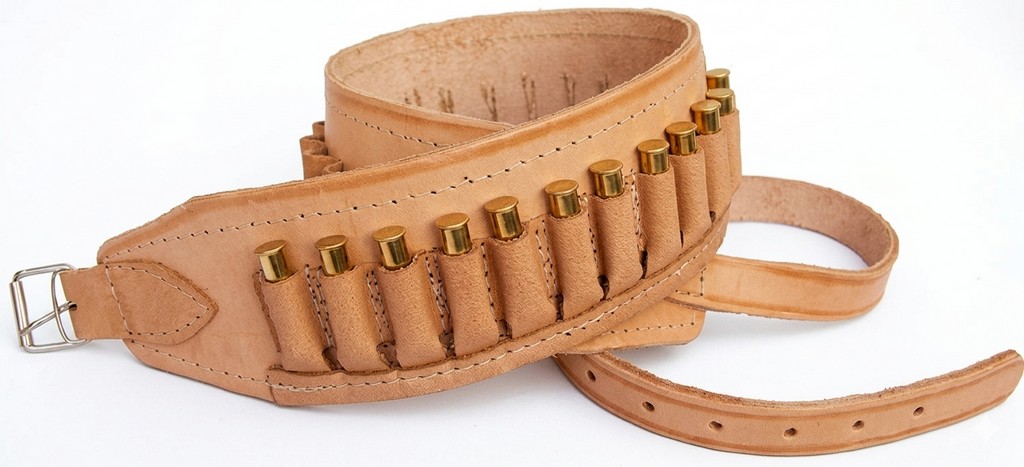 0305043 - CARTUCCIERA IN PELLE VACCHETTA CAL. 8 E CAL. 9 FASCIA LARGA - 30 CELLE  - SAG NATURE