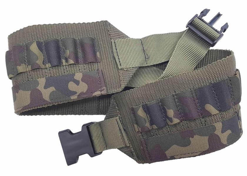 0305062 - CARTUCCIERA IN NYLON CON CELLE ELASTICHE MIMETICHE CON ATTACCO RAPIDO - PER CARABINA - PESO 160 GRAMMI - TUTTI I CALIBRI - SAG NATURE