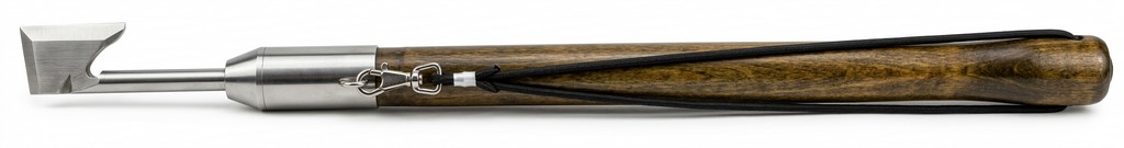 0801114 - VANGHETTO IN ACCIAIO INOX E LEGNI LAVORATI IN CERA LACCA PER LA RACCOLTA DEL TARTUFO - PUNTA 2