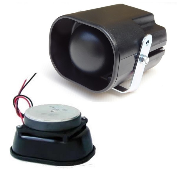 0801123 - ALTOPARLANTE/TROMBA COLORE NERO C/STAFFA 12 WATT - MM 80,5X104,5X55 - PESO 0,465 KG - MADE IN ITALY