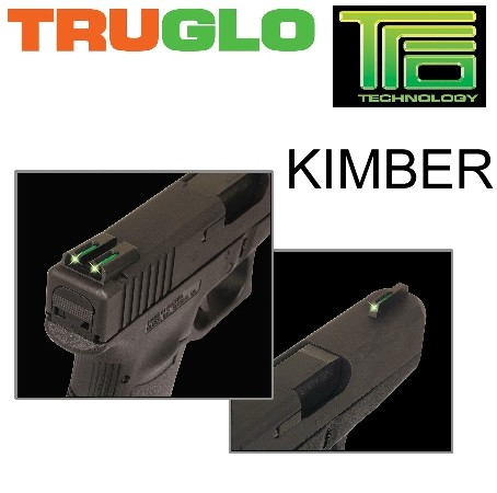 0806169 - MIRINO IN FIBRA OTTICA TFO PER PISTOLA MODELLO KIMBER - MIRINO FRONTALE VERDE POSTERIORE GIALLO - TG131KTY - TRUGLO