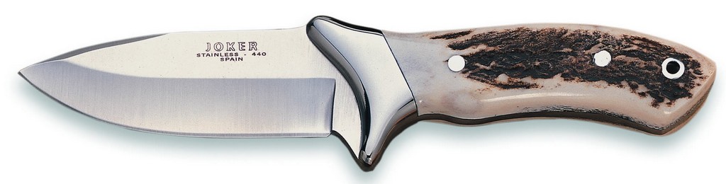 1201016 - COLTELLO COM MANICO CERVO LAMA 11 CM PESO 236 - COMPLETO DI FODERO - JOKER CC06