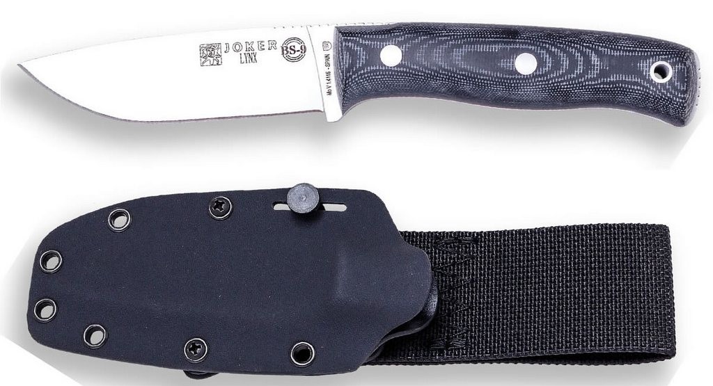 1201075 - COLTELLO BUSHCRAFT E SURVIVAL BS9 LYNX ACCIAIO MOVA 1.4116 MANICO MICARTA LAMA 10,5 CM PESO 190 GR - FODERO KYDEX RIGIDA CON BLOCCO COLTELLO - JOKER CM111-K