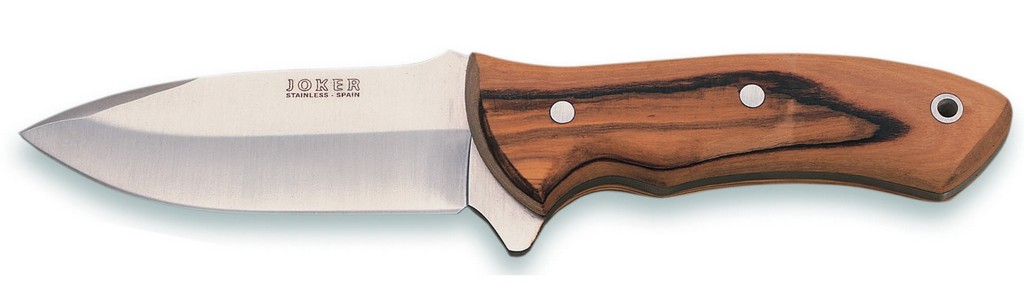 1201086 - COLTELLO CON MANICO OLIVO LAMA 11 CM PESO 213 GR - COMPLETO DI FODERO - JOKER CO66