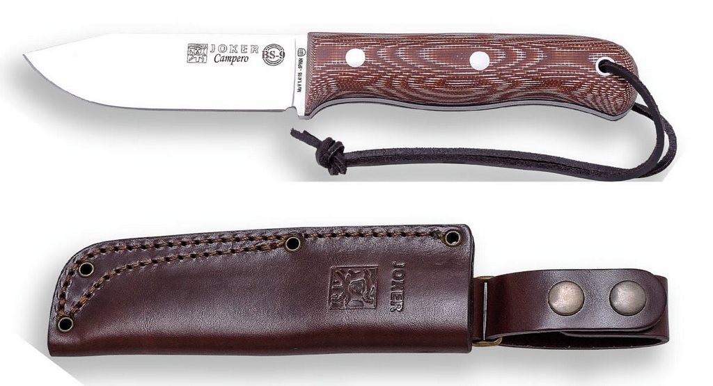 1201091 - COLTELLO BUSHCRAFT E SURVIVAL BS9 CAMPERO ACCIAO MOVA 1.4116 MANICO MICARTA LAMA 10,5 CM PESO 190 GR - COMPLETO DI FODERO IN PELLE - JOKER CM112