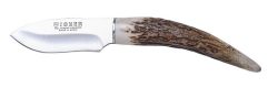 1201137 - COLTELLO CON MANICO IN CORNO DI CERVO LAMA IN MOLIBDENO VANADIO 7,5 CM - COMPLETO DI FODERO PELLE - JOKER CC57