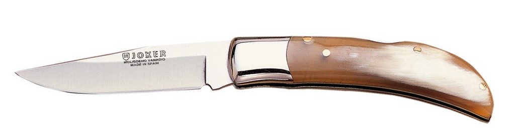 1201201 - COLTELLO CON MANICO IN CORNO DI TORO LAMA 7,5 CM PESO 77 GR - JOKER NA07