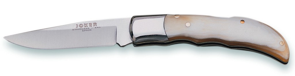 1201203 - COLTELLO CON MANICO IN CORNO DI TORO LAMA 7,5 CM PESO 77 GR - JOKER NA09