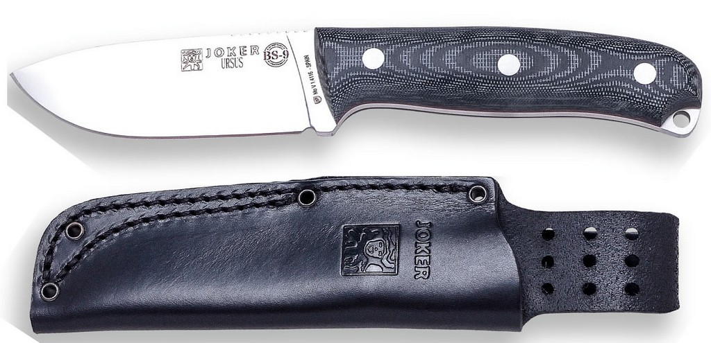 1201208 - COLTELLO BUSHCRAFT E SURVIVAL BS9 URSUS ACCIAO MOVA 1.4116 MANICO MICARTA LAMA 10 CM PESO 225 GR - COMPLETO DI FODERO PELLE - JOKER CM116