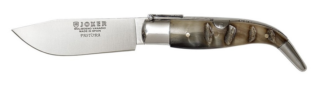 1201227 - COLTELLO CON MANICO IN CORNA DI BUFALO E MOSAICO INCASTRATO LAMA 8 CM PESO 71 GR - JOKER NK110