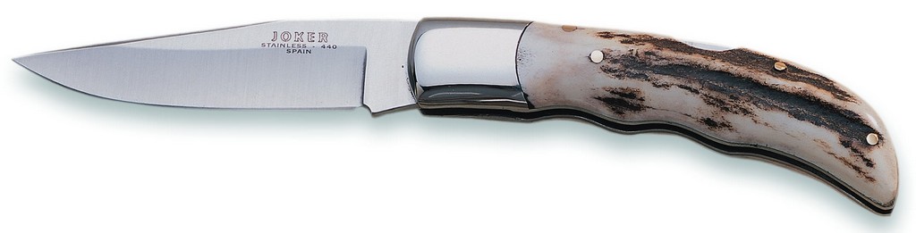 1201236 - COLTELLO CON MANICO CERVO LAMA 9 CM PESO 115 GR - JOKER NC08