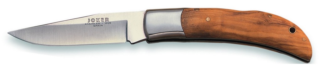1201285 - COLTELLO CON MANICO OLIVO LAMA 9 CM PESO 115 GR - JOKER NO06
