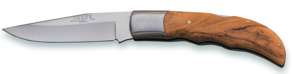1201287 - COLTELLO CON MANICO OLIVO LAMA 9 CM PESO 115 GR - JOKER NO08