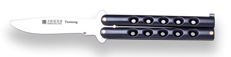 1201293 - COLTELLO BUTTERFLY CON LAMA TONDA DA 9,5 CM PESO 150 GR - JOKER N101N-E