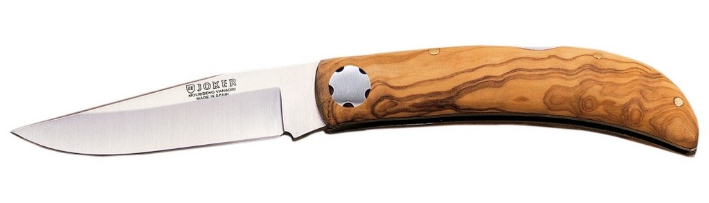 1201308 - COLTELLO SPORTIVO CON MANICO OLIVO LAMA 9 CM PESO 110 GR - JOKER NO66