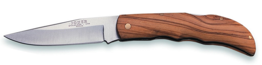1201310 - COLTELLO SPORTIVO CON MANICO OLIVO LAMA 9 CM PESO 110 GR - JOKER NO68