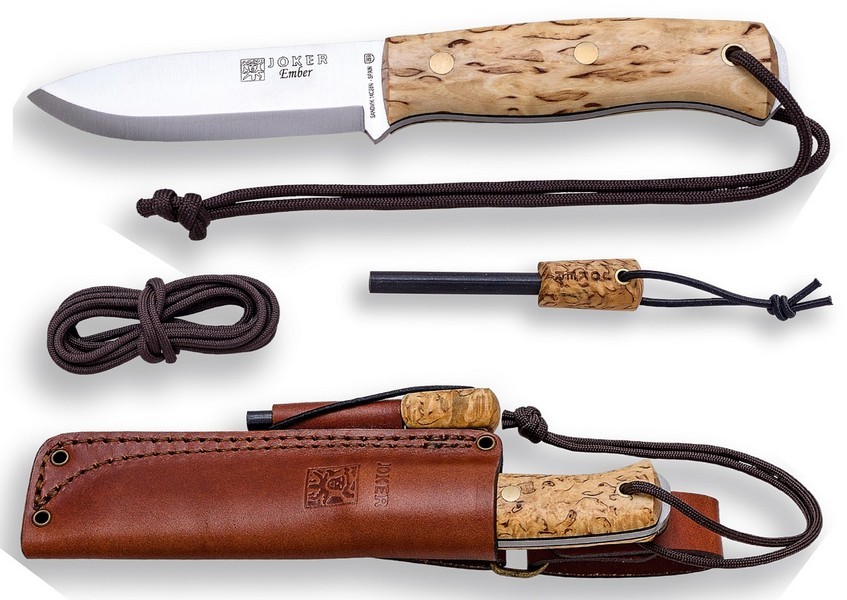 1201338 - COLTELLO JOKER EMBER BUSHCRFT E SOPRAVVIVENZA MANICO IN BETULLA RICCIA - JOKER CL122
