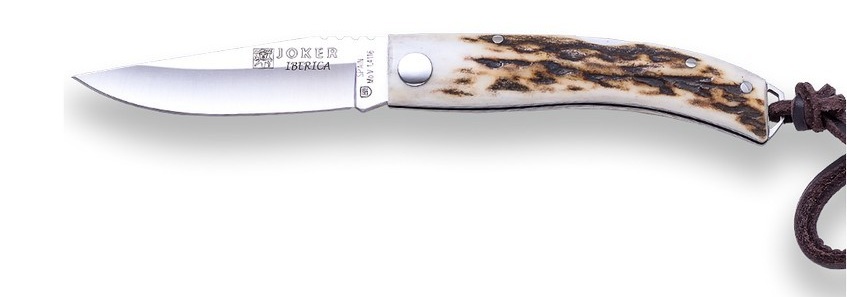 1201349 - COLTELLO CON MANICO IN CORNO LAMA DA 7,5 CM - JOKER NC138