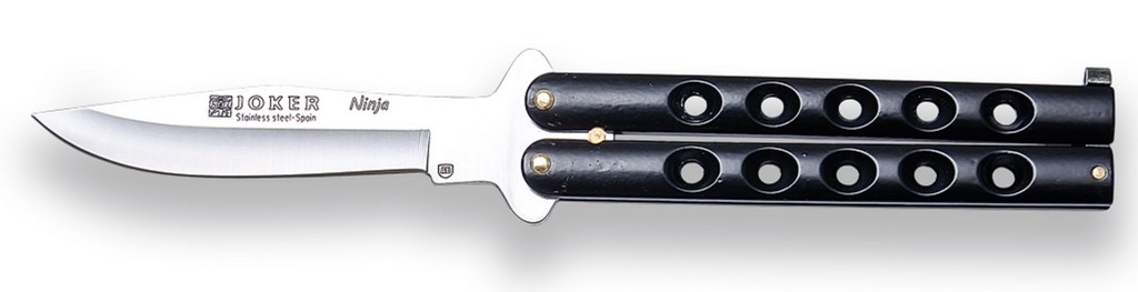 1201356 - COLTELLO BUTTERFLY LAMA NERA ZAMAK 10 CM PESO 150 GR - JOKER N101N