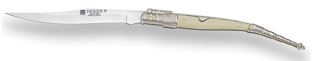 1201359 - COLTELLO STILETTO MANICO DECORATO LAMA ZAMAK 10 CM PESO 43 GR - JOKER N108B