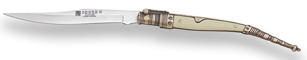 1201363 - COLTELLO STILETTO MANICO DECORATO LAMA ZAMAK 10 CM PESO 43 GR - JOKER N108D