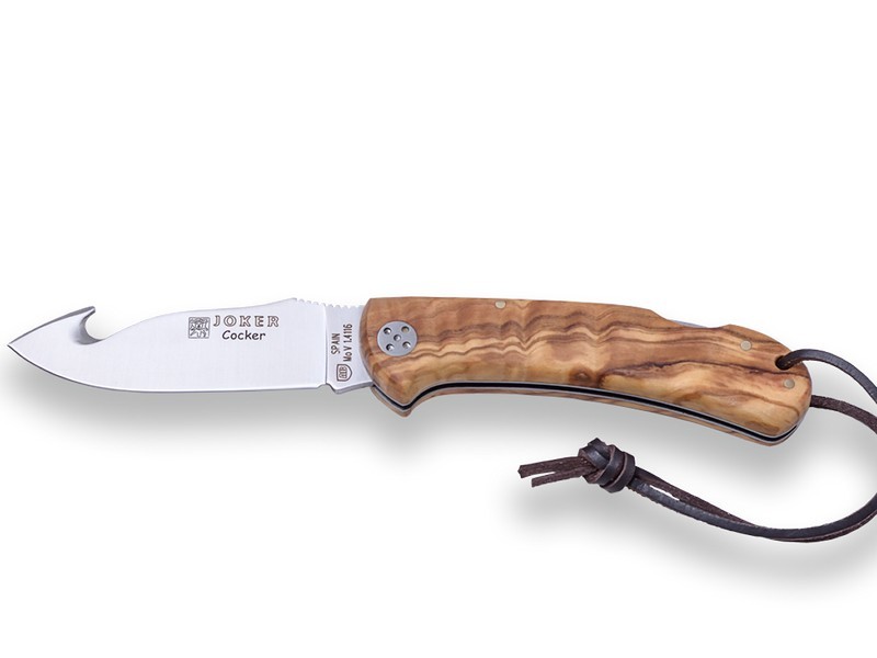 1201536 - COLTELLO JOKER CON SCUOIATORE MANICO OLIVO LAMA 9 CM PESO 100 GR - JOKER NO135