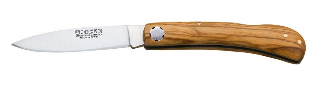 1201553 - COLTELLO CON  MANICO OLIVO LAMA 8 CM PESO 73 GR - JOKER NO44
