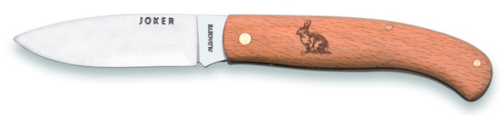 1201722 - COLTELLO CON MANICO IN FAGGIO E DISEGNO LEPRE LAMA 8 CM PESO 60 GR - JOKER NH78-7