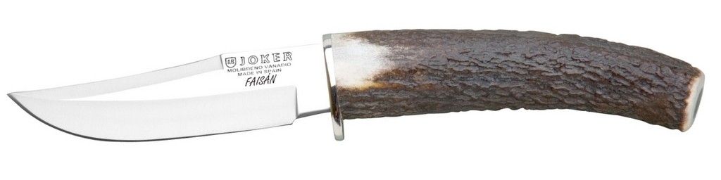1201771 - COLTELLO CON MANICO IN CORNO DI CERVO LAMA 10 CM PESO 140 GR - COMPLETO DI FODERO - JOKER CC70