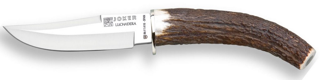 1201772 - COLTELLO CON MANICO IN CORNO DI CERVO LAMA 11 CM PESO 185 GR - COMPLETO DI FODERO - JOKER CC71