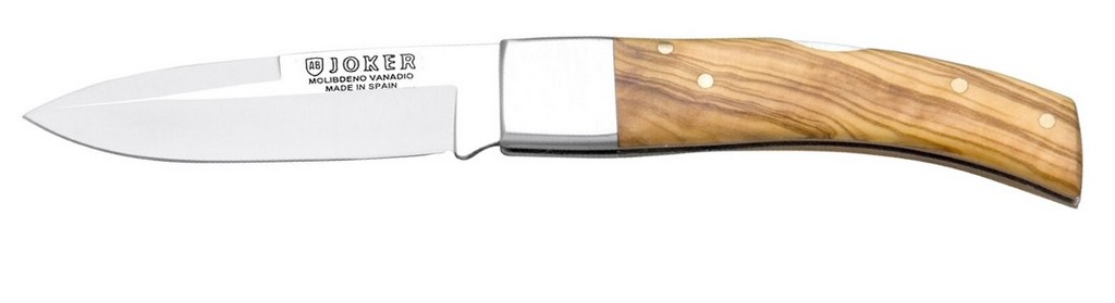 1201835 - COLTELLO CON MANICO OLIVO LAMA 8 CM PESO 80 GR - JOKER NO96