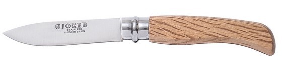 1201875 - COLTELLO CON MANICO IN LEGNO CON CHIUSURA A ROTAZIONE DADO LAMA 8 CM - JOKER NE23