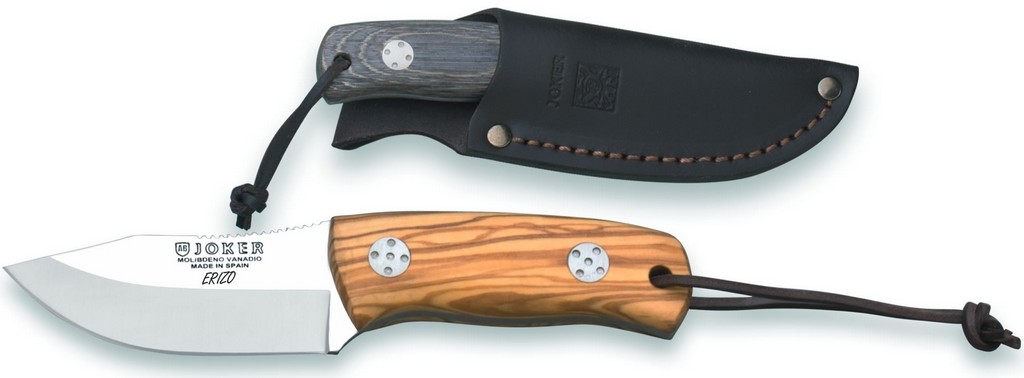 1201904 - COLTELLO BRUSHCRAFT ERIZO CON MANICO OLIVO LAMA 7,5 CM PESO 130 GR - JOKER CO75