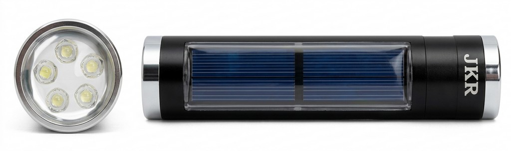 1203010 - TORCIA A 5 LED C/BATT. RICARICABILE AD ENERGIA SOLARE - JKR2139