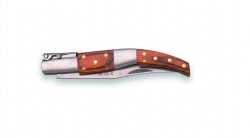 1203060 - COLTELLO TASCABILE CON MANICO LEGNO ROSSO VIROLA ACCIAO INOX LAMA 7 CM - JKR300