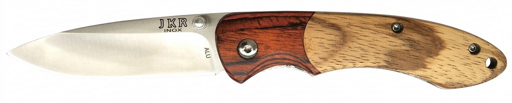 1203071 - COLTELLO SPORTIVO CON MANICO IN LEGNO E LAMA ACCIAIO INOSSIDABILE 7,5 CM - JKR505