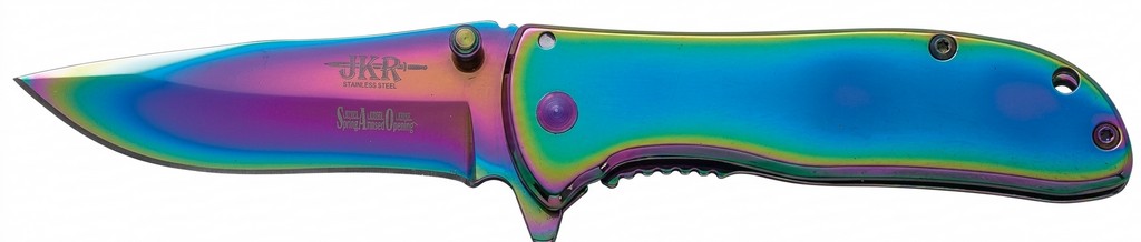 1203085 - COLTELLO INTERAMENTE RIVESTITO IN TITANIO COMPLETO DI FODERO IN VELLUTO LAMA 7 CM - JKR577