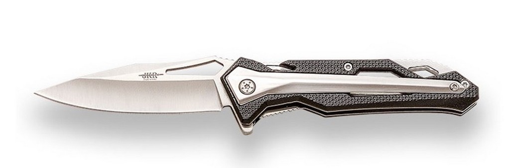 1203117 - COLTELLO SPORTIVO  ALLUMINIO / ACCIAIO INOSSIDABILE - LAMA 8,5 CM - JKR730