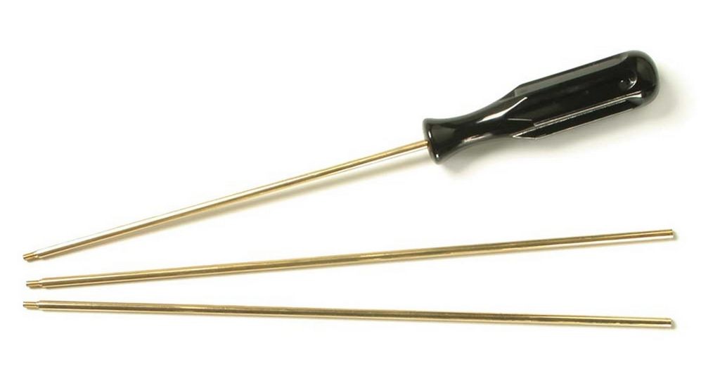 1301162 - BACCHETTONE PER CARABINA IN OTTONE A 3 PZ DIAM. 5 MM, IMPUGNATURA GIREVOLE