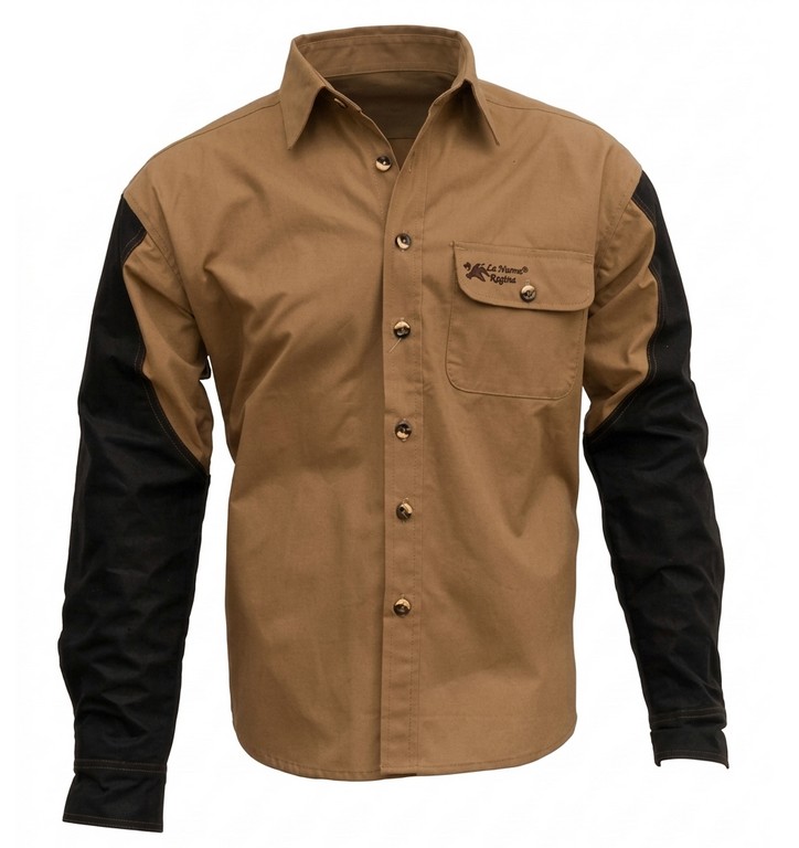 2901018 - CAMICIA TABURNO CON MANICHE RINFORZATE ED IDROREPELLENTI - COLORE BEIGE/NERO - TG S ALLA 3XL - LA NUOVA REGINA - SAG NATURE